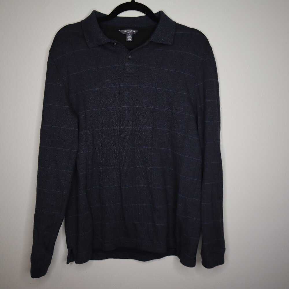 Van Heusen Flex Long Sleeve Polo, Medium